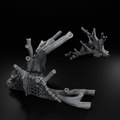 Primitive fishing net & Gnarled Stump - Tribal Forest Scatter