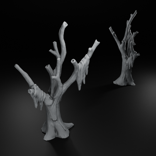 Blighted Willow Snag - Grimdark Swamp Tree
